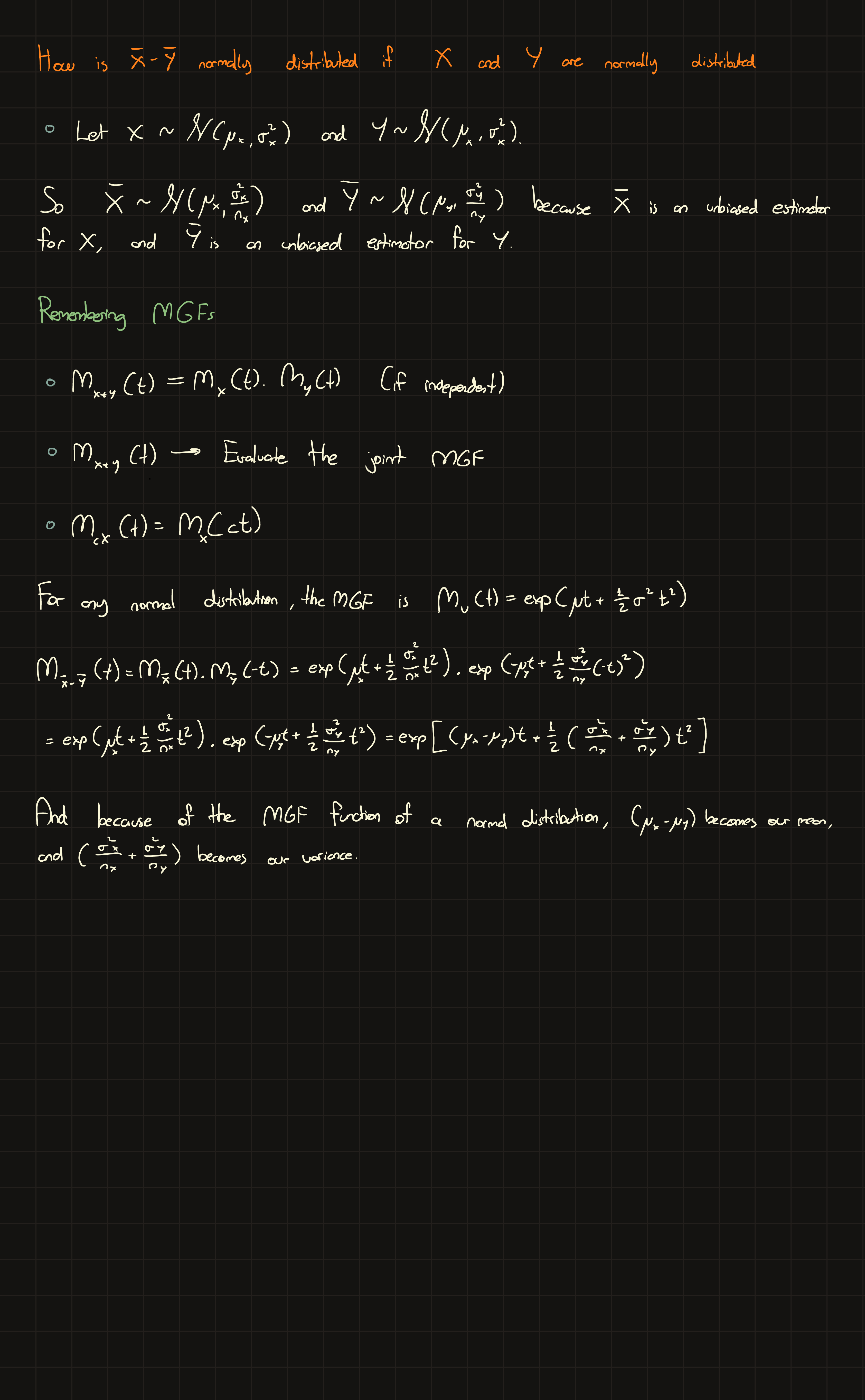 Proof of (X̄ - Ȳ) Estimators